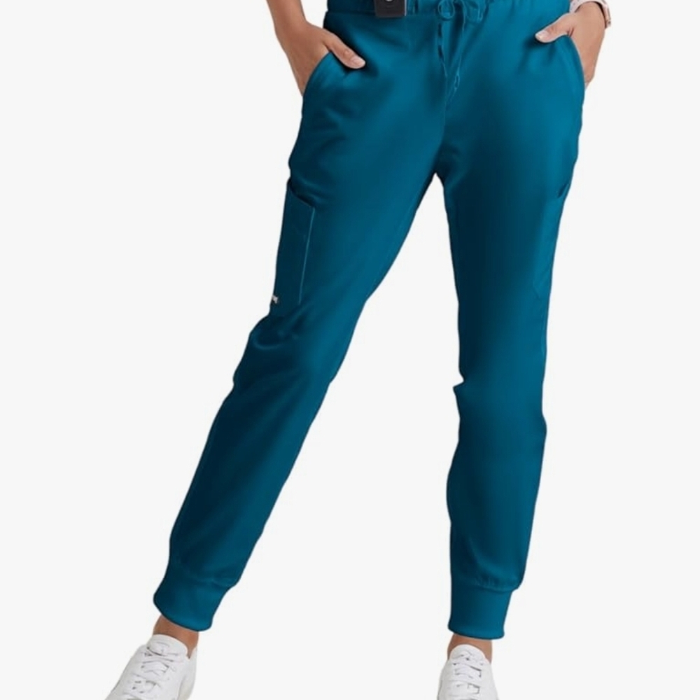 Greys Anatomy Barco 5 Pocket Teal Jogger Scrub Pants-Sm